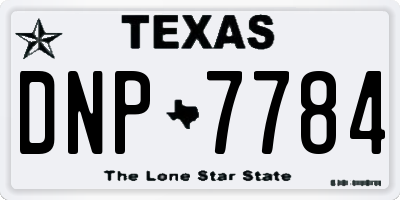 TX license plate DNP7784