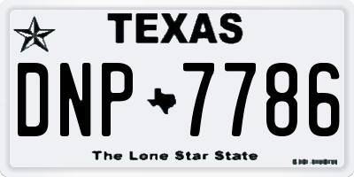 TX license plate DNP7786