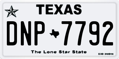 TX license plate DNP7792