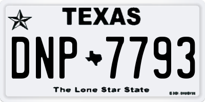 TX license plate DNP7793
