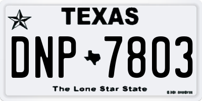 TX license plate DNP7803