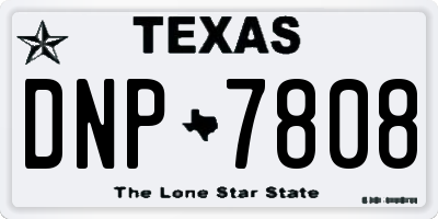 TX license plate DNP7808