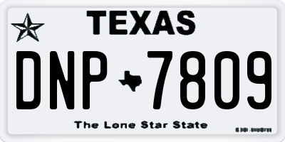 TX license plate DNP7809