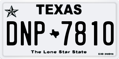 TX license plate DNP7810