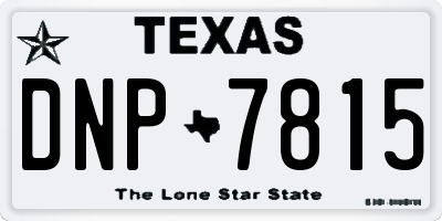 TX license plate DNP7815