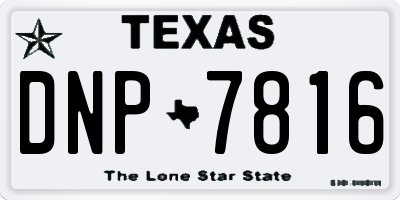 TX license plate DNP7816