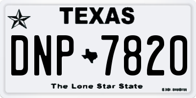 TX license plate DNP7820