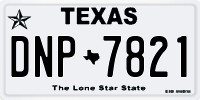 TX license plate DNP7821