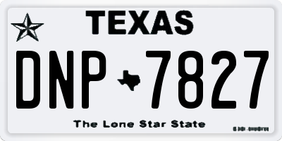 TX license plate DNP7827