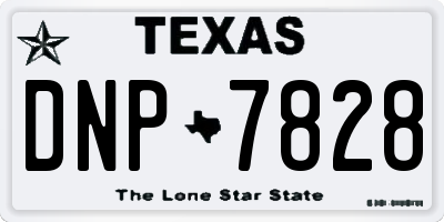 TX license plate DNP7828