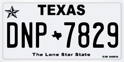 TX license plate DNP7829