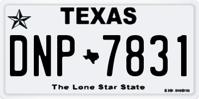 TX license plate DNP7831