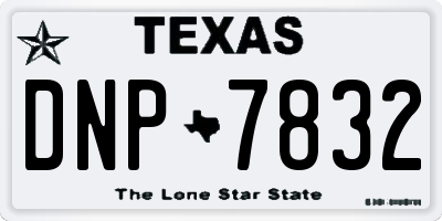 TX license plate DNP7832