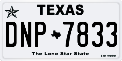 TX license plate DNP7833