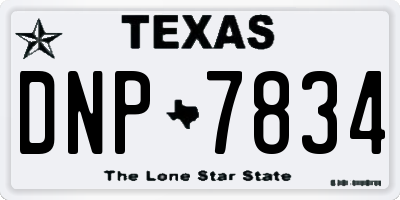 TX license plate DNP7834