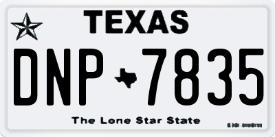 TX license plate DNP7835