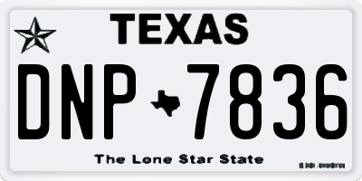 TX license plate DNP7836