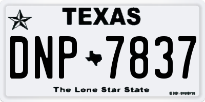 TX license plate DNP7837