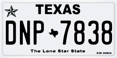 TX license plate DNP7838