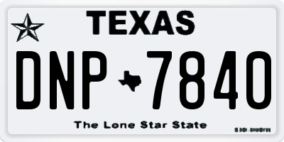 TX license plate DNP7840