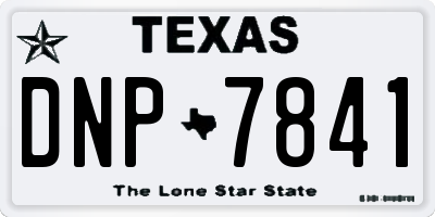 TX license plate DNP7841