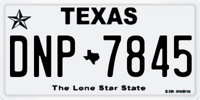 TX license plate DNP7845