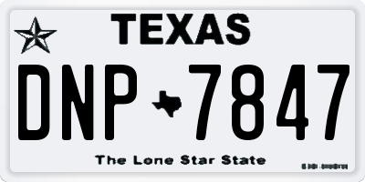 TX license plate DNP7847