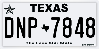 TX license plate DNP7848