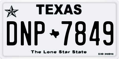 TX license plate DNP7849
