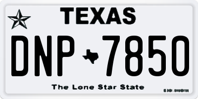 TX license plate DNP7850