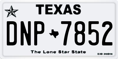 TX license plate DNP7852