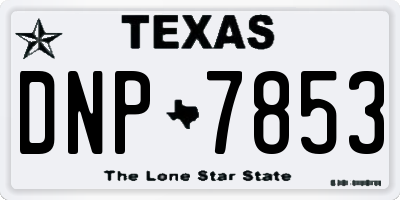 TX license plate DNP7853