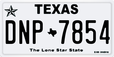 TX license plate DNP7854