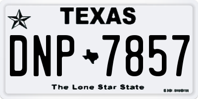 TX license plate DNP7857