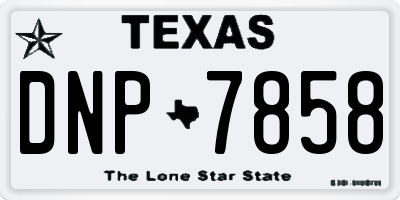 TX license plate DNP7858