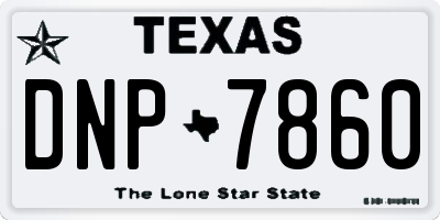 TX license plate DNP7860
