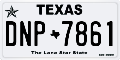 TX license plate DNP7861