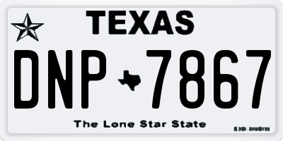 TX license plate DNP7867