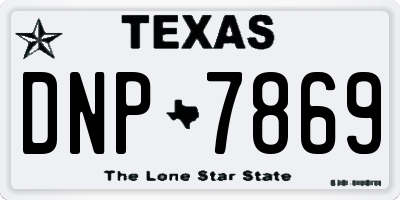 TX license plate DNP7869