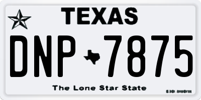 TX license plate DNP7875