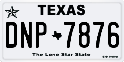 TX license plate DNP7876