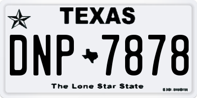 TX license plate DNP7878