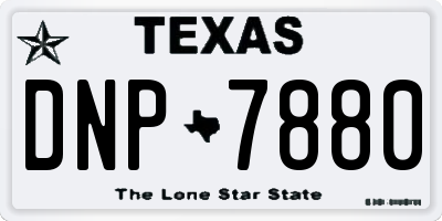 TX license plate DNP7880