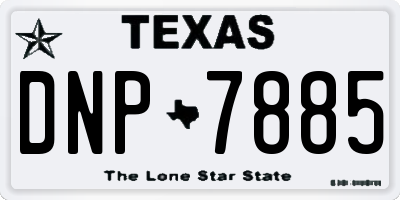 TX license plate DNP7885