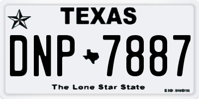 TX license plate DNP7887