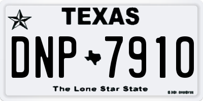 TX license plate DNP7910