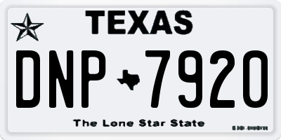 TX license plate DNP7920