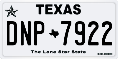 TX license plate DNP7922