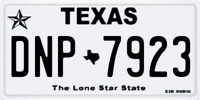 TX license plate DNP7923