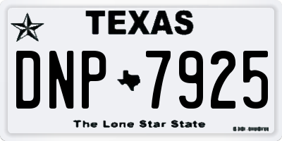 TX license plate DNP7925